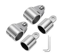 Zyntora Pièces pour Bâche Marine | Accessoires pour Auvent de Bateau - Set en Acier Inoxydable 2 Pièces Anti-Rouille pour Montage Taud Tube Rond, Attaches Rail Latéral, Poteau Support et Pare-Soleil