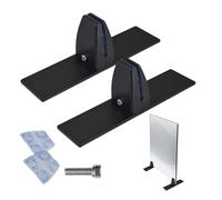 Zyntora Pieds Support pour Écran De Cheminée,Accessoire 2 Pièces avec Pinces Réglables - Panneau De en Verre avec Attache Métallique,pour Intérieur Temps Froid Vacances Maison Appartement Chambre