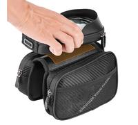 Zyntora Sac De Cadre De Vélo,Porte-Téléphone Tactile Étanche en Nylon,Sac de Tube Supérieur Pochette de Cadre | pour VTT Cyclisme Trotinette Électrique Hommes Femmes Outils Extérieur