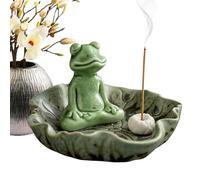 Zyntora Support pour brûleur d'encens,Brûleur d'Encens en Céramique Grenouille | Diffuseur de Parfum Multifonctionnel pour Appartement Dortoir Chambre Salle de Bain Cuisine Salle de Yoga