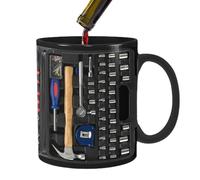 Zyntora Tasse noire de mécanicien, tasse de boîte à outils de mécanicien,Tasse à café drôle pour les mécaniciens - à thé et à café de grande capacité pour whisky, bière, jus, soupe et eau