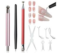 ZYNVORA Lot de 9 aimants œil de chat, différents styles d'aimants œil de chat pour ongles, kit pour créer des fleurs, des cœurs, des lapins, kit d'aimants à ongles pour la maison, les salons de