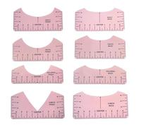 ZYOMVUN 8 Pièces Guide des Tailles pour T-shirts, Bords Arrondis Anti-Accroc, Kit de Mesure Multi-Taille, Règle T-Shirt Outil D'Alignement Outils, pour Col Rond Col V, Adultes, Enfants