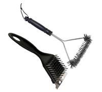 ZYOMVUN Brosse à Gril en Acier Inoxydable, 2 Pièces, Brosse de Nettoyage pour Barbecue 2 in 1, Outil de Nettoyage avec grattoir, Multifunctional, pour Barbecue Grills, Kitchen, Tableware, Fumeur