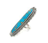 ZYONG Anneaux de Mariage de Conception Classique pour Les Femmes Grande Pierre Bleu Turquoise Couleur Or Filles Mode Femmes Bague de Style dubaï