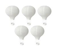 ZYOOO Lot de 5 Lanternes Volantes en Papier Blanc 25 cm - Lanterne Montgolfière DIY à Personnaliser - Décoration de Fête, Mariage, Chambre et Jardin
