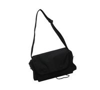 ZYOUQI Élégant sac à bandoulière en toile léger avec sangle réglable, sac de voyage décontracté pour femmes et hommes, Noir , 34x10x18cm