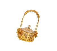ZYOUQI Plateau de service multifonction en métal pour fêtes de fin d'année, récipient de rangement élégant avec base antidérapante