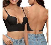ZYPAINIY Brassière Décolleté en V Profond Multi-positions dos nu Invisible Push-up Transparent sans Armatures Bretelles Amovibles Sous-vêtements Transparents Soutien-gorge dos nu de Mariage