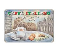 ZYPENG Décoration murale vintage italienne en métal pour magasin, intérieur, chambre, café, 20,3 x 30,5 cm