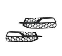 zyppk 1 paire de calandres phares antibrouillard avant for A3 SLine S3 2014-2016, grille protection en nid d'abeille enjoliveurs de grille de feux antibrouillard avant(Glossy Black)