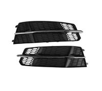 zyppk 1 paire de grilles phares antibrouillard for voiture, Convient for en nid d'abeille A6 C7 S Line 2015-2018 enjoliveurs de grille de feux antibrouillard avant(With chrome)