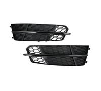 zyppk 1 paire de grilles phares antibrouillard for voiture, Convient for en nid d'abeille A6 C7 S Line 2015-2018 enjoliveurs de grille de feux antibrouillard avant(Glossy Black)