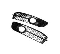 zyppk Grille protection phare antibrouillard avant voiture, Convient for A6 C6 SLine 2008-2011 4F0807681Q01C enjoliveurs de grille de feux antibrouillard avant(With Black)