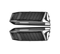 zyppk Grilles phares antibrouillard pare-chocs avant voiture, Convient for l'A4 B9 SLine S4 2016-2018 enjoliveurs de grille de feux antibrouillard avant(Chrome)