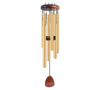 Zyqixluk Carillon à Vent Grand Ton Profond carillons a Vent Exterieur,Carillons éoliens en métal Aluminium,Decoration Jardin Zen décoration extérieure pour Jardin, Cour, Patio et Maison,d'or