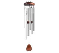Zyqixluk Carillon à Vent Grand Ton Profond carillons a Vent Exterieur,Carillons éoliens en métal Aluminium,Decoration Jardin Zen décoration extérieure pour Jardin, Cour, Patio et Maison,Argent