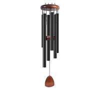 Zyqixluk Carillon à Vent Grand Ton Profond carillons a Vent Exterieur,Carillons éoliens en métal Aluminium,Decoration Jardin Zen décoration extérieure pour Jardin, Cour, Patio et Maison,Noir