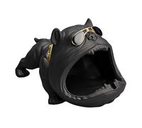 Zyqixluk Cendrier d'extérieur Cartoon Cool Ashtrays Bulldog Creative Ashtray Ceramic Bulldog Statue,for Patio Home Office, Great Gift for Men Women,Noir