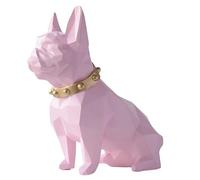 Zyqixluk Français Bouledogue Chien Statue Artisanat Résine Animal Ornement Figurine Salon Sculpture Décoration d'Intérieur pour Salon, Table d'Appoint, Cuisine, Chambre, Salle de Bain, Armoire.,Rose