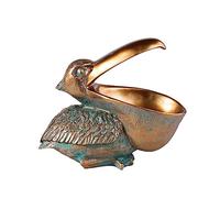 Zyqixluk Pélican Statue Resin Birds Figurines Pelican Decor Toucan Decor, Bol clés pour l'entrée Table Bird Statue décor de la Maison Ornement pour Table Home Bar Office Pélican Cadeaux,Bronze