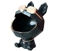 Zyqixluk Statue De Chien Grande Bouche Bulldog Résine Sculpture Clé Boîte De Rangement De Bijoux Boîte De Rangement À La Maison Décorations Adaptées Aux Tables, Chambres, Étude, Porche, Salon,Blue a