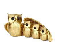 Zyqixluk Statue Hibou en résine,Décoration de Hibou, Hibou Figurine Statue Cadeau Créatif Sculptures et Statues de Jardin Or Chouette Sculpture Moderne résine Statuette,d'or