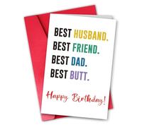 ZYrelle Carte d'anniversaire amusante pour mari, carte de vœux d'amour hilarante pour homme de la part de sa femme, meilleur mari, meilleur ami, meilleur père, carte d'anniversaire ludique et sincère