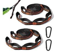 Zyren 2 Pièces Sangle Hamac 2.5cm x 1.5m Fixation Hamac Arbre avec 2 Mousquetons, Capacité Maximale de 300 kg, Hammock Straps, Corde Hamac Attache Hamac pour Camping, Randonnée et Balançoire