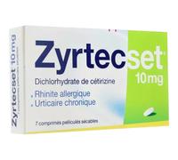 Zyrtecset 10mg Rhinite Allergique Urticaire Chronique 7 Comprimés Pelliculés Sécables