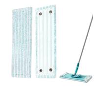Zyrtkeriom Lot De 2 Housses De Serpillière En Microfibres Pour Leifheit, Système De Clic, Absorbantes, Compatible Clean Twist M Micro Duo 42x15cm, Pour Tous Types De Sol