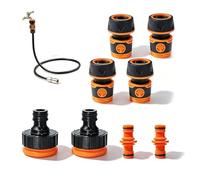 Zyrtkeriom Lot De 8 Raccords Tuyau D'Arrosage 19 Mm, Compatible Avec Le Système Gardena, Robuste Et Sans Fuite, Pour Arrosage De Jardin, Lavage De Voiture Et Usage Domestique
