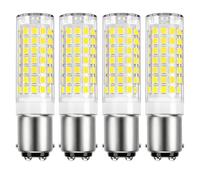 Zyrvolux Ampoules LED B15D Double Contact 6W 60W Halogène Remplacement Osram Halolux Ceram Aspirateur Sèche-linge Machine Coudre Ventilateur Lustre AC220-240V (Lot de 4 - Blanc Froid 6000k)
