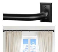 ZYRW Tringle à rideaux occultante pour fenêtres de 71 à 122 cm, très résistante pour assombrissement, traitement décoratif moderne, noir mat