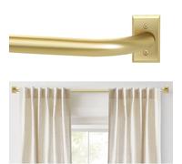 ZYRW Tringles à rideaux dorées pour fenêtres, de 122 à 228 cm (1,2 à 2,1 m), tringles à rideaux enveloppantes et décoratives, design moderne, doré