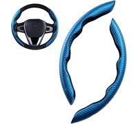 ZYSHJ 2 Pièces Housses de Volant de Voiture pour BMW M Sport X1 F07 F10 F11 X2 F25 F32 F33 F36 F39 X3 F48, Volant Voiture Protecteur Antidérapant Résistant Interieur Accessoire,Blue