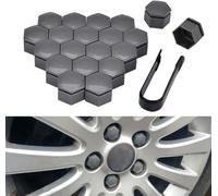 ZYSHJ 20 Pièces Voiture Cache éCrous pour Nissan Maxima Leaf 370Z GT R GT R Juke Pathfinder Quest Note, Capuchons Ecrou Bouchons Protecteurs D'éCrou Couvre Ecrou Protection Couvre,B/Grey-17mm