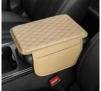 ZYSHJ Voiture Coussin D'Accoudoir pour Benz A-Class W169 W176, Antidérapant Console Centrale Tapis Cuir PU Accoudoir Central Couvercle Interieur Accessoire,Beige
