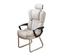 ZYSKABQ Chaise de Bureau en Cuir PU High Back avec Base de traîneau en Argent pour Le Bureau à Domicile (Noir) Octopus Feet