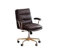 ZYSKABQ Chaise de Bureau pivotante de Cuir PU Moderne Vanité du Dos Mid Ergonomique pour Le Bureau de Travail de la Salle d'étude du Bureau de Bureau Noir Octopus Feet