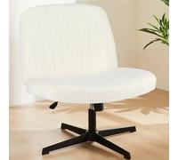 ZYSKABQ Chaise de Bureau sans Bras Ergonomique avec siège Large et Conception Croissante pour la vanité de Chambre à Coucher Chaise pivotante réglable en Cuir PU Gris Octopus Feet