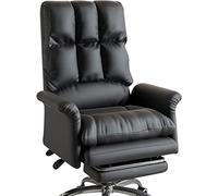 ZYSKABQ Chaise d'ordinateur de Bureau Ergonomique inclinable avec roulettes et Repose-Pieds, Fauteuil de Direction Confortable avec Coussin en Latex, capacité de 150 kg (Noir 107 115 cm) Octopus Feet