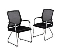 ZYSKABQ Chaise invitée de Base de traîneau avec accoudoirs pour la Maison et la conférence de 2 Chaise de Bureau de 2 Maille pour la réception de Bureau Couleur Noire Octopus Feet