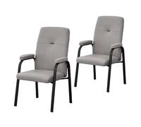 ZYSKABQ Chaises de Bureau en Cuir Ergonomic PU avec des accoudoirs pour aéroport Clinic Hospital Bank Barber Shop (Ensemble de 2 Gris) Octopus Feet