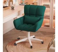 ZYSKABQ Fauteuil de Coiffeuse en Velours avec roulettes et Oreiller pour Filles et Femmes, Fauteuil d'appoint pivotant rembourré Mignon et Moderne pour Chambre à Coucher en Vert foncé Octopus Feet