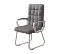ZYSKABQ PU Leather Mid arrière Chaise de Bureau Ergonomique pour la réception en Attente Salle de réunion Blanc Octopus Feet