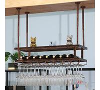 ZYSKABQ Rack de vin Suspendu avec Porte-Verre en Verre Plafond monté, Rack de Bouteille de vin Industriel Suspendu à vins Suspendu étagère de Rangement de Rangement Octopus Feet