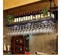 ZYSKABQ Rack de vin Suspendu, Support de Verre à vin en Fer Domestique, Porte-Bouteille de vin à l'envers, Porte-Tasse Suspendue, étagère de Rangement de vin de vins, Rack d'organisateur de Cintre de