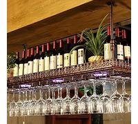 ZYSKABQ Rack de vin Suspendu, Support de Verre à vin en Fer Domestique, Porte-Bouteille de vin à l'envers, Porte-Tasse Suspendue, étagère de Rangement de vin de vins, Rack d'organisateur de Cintre de