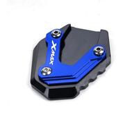 ZYSM Extension De Béquille Latérale De Moto CNC, Plaque D'agrandissement pour XMAX300 Xmax 125 250 300 400 2017-2026 Béquille Antidérapant Base(Bleu)